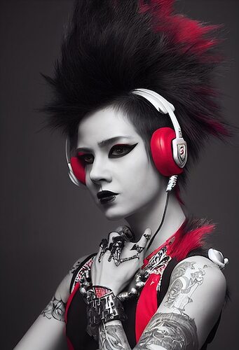 realistic-portrait-fictional-punk-girl-with-red-headphones-hipster-girl-with-punk-hair_158863-151