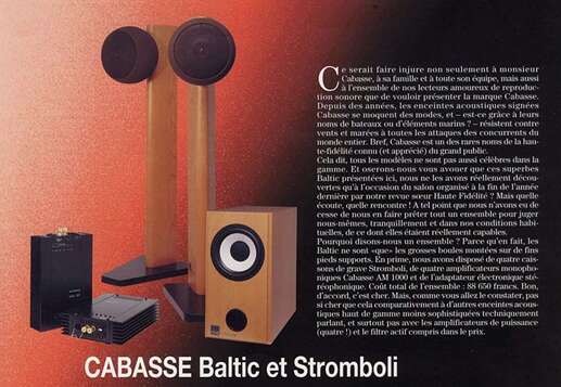 Cabasse Baltic 1 & sub