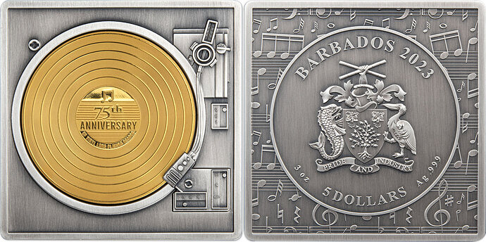 Barbados Coin 75th ANNIVERSARY VINYL LONG PLAYING RECORD
