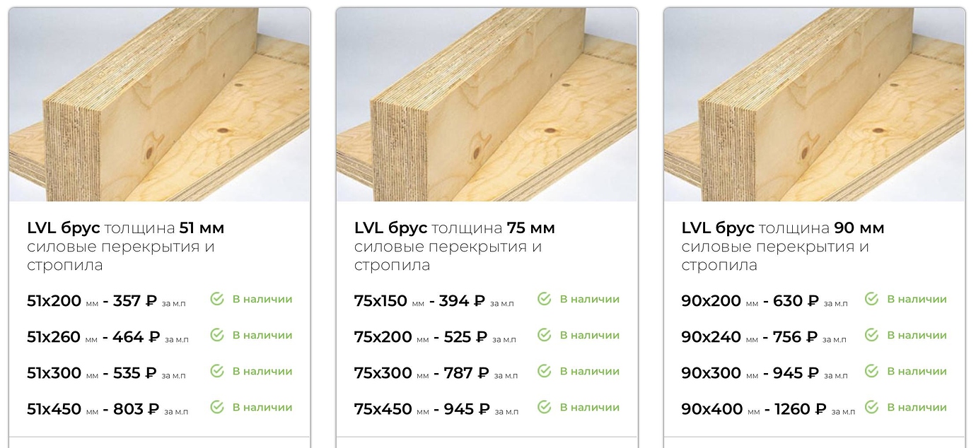 lvl брус размеры