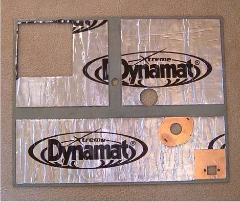 Top plate with Dynamat and copper foil applied.