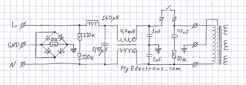 Сетевой фильтр mdflt24b схема